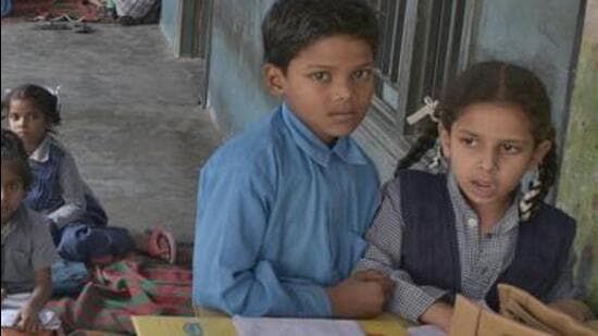 Students in government schools still await their new textbooks despite the session having commenced on April 1. (HT File)