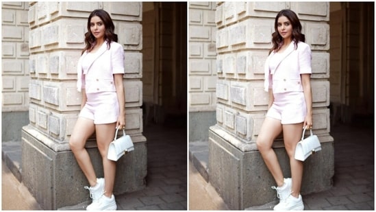 Aamna, for her day out with the sun, picked a summer-friendly co-ord set.(Instagram/@aamnasharifofficial)