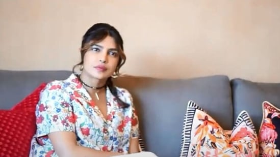 Priyanka Chopra during a chat with Lilly Singh.&nbsp;