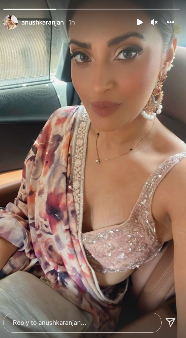 Anushka Ranjan wearing a saree. Anushka Ranjan wearing a saree.