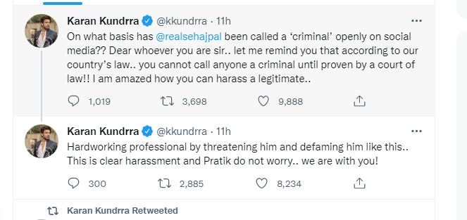 A glimpse of Karan Kundrra's post.&nbsp;