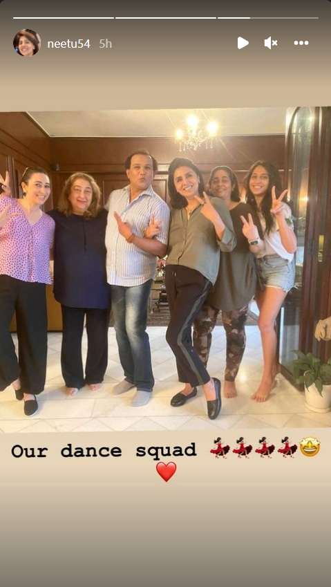 Neetu Kapoor shares a picture of her dance squad on Instagram Stories.