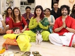 Debina Bonnerjee and Gurmeet Choudhary perform puja on sixth day of their baby's birth. They welcomed a baby girl on April 4.