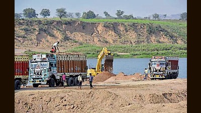Tension prevailed in the area after the farmers opposed the mining activity. (HT FILE PHOTO)