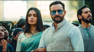 The twists and turns of a political thriller: Sarah Jane Dias and Saif Ali Khan in a scene from Tandav. (Tandav, Amazon Prime) The twists and turns of a political thriller: Sarah Jane Dias and Saif Ali Khan in a scene from Tandav. (Tandav, Amazon Prime)