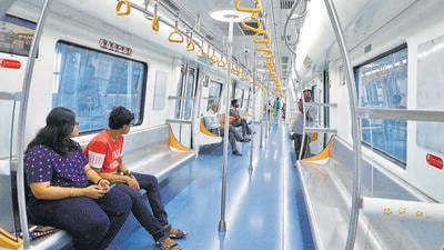 On March 6, two city routes of the Maha Metro - Vanaz to Garware college (4.91 km) and Pimpri to Phugewadi (7.03km) were inaugurated. (Rahul Raut/HT PHOTO)