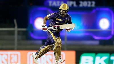 Kolkata Knight Riders Nitish Rana running between the wicket during the IPL 2022 match between Sunrisers Hyderabad and Kolkata Knight Riders (ANI) Kolkata Knight Riders Nitish Rana running between the wicket during the IPL 2022 match between Sunrisers Hyderabad and Kolkata Knight Riders (ANI)
