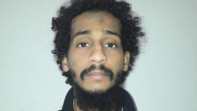 Captured Islamic State (IS) group fighter El Shafee el-Sheikh, posing for a mugshot in an undisclosed location. (AFP) Captured Islamic State (IS) group fighter El Shafee el-Sheikh, posing for a mugshot in an undisclosed location. (AFP)