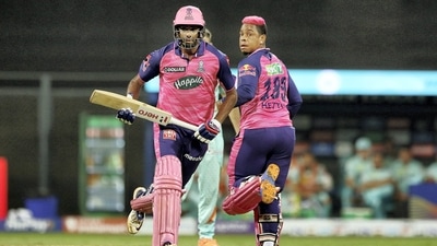 Ravichandran Ashwin (L) was sent in ahead of Sanju Samson against Gujarat Titans (PTI)