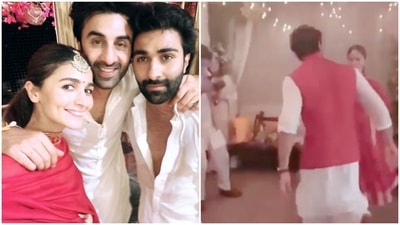 Alia Bhatt and Ranbir Kapoor with his cousin Aadar Jain. Alia Bhatt and Ranbir Kapoor with his cousin Aadar Jain.