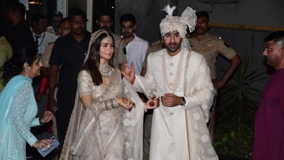 Alia Bhatt and Ranbir Kapoor after the wedding. (Varinder Chawla) Alia Bhatt and Ranbir Kapoor after the wedding. (Varinder Chawla)