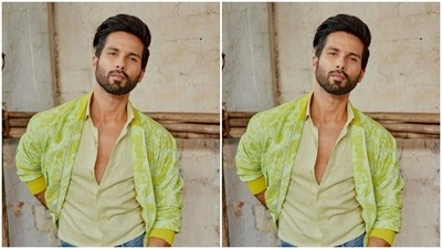 Shahid, a day back, played muse to fashion designer houses Paul Smith designs and Replay and picked a casual ensemble. (Instagram/@shahidkapoor)