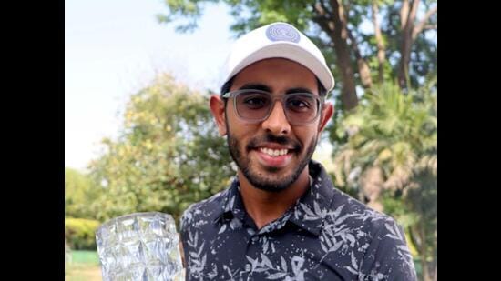 Chandigarh-based Yuvraj Sandhu lifted the title PGTI Players Championship 2022 on his home turf. (HT Photo)