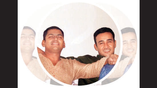 Sharib with his close friend Javed