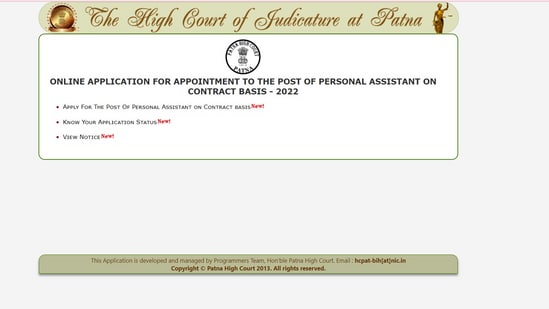 Patna High Court recruitment 2022: Apply for 45 vacancies of Personal Assistant