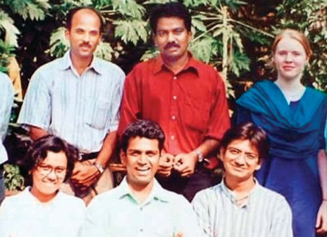 On the sets of Hum Saath Saath Hain with Sooraj Barjatya, director Nabh Kumar Raju and the direction team On the sets of Hum Saath Saath Hain with Sooraj Barjatya, director Nabh Kumar Raju and the direction team