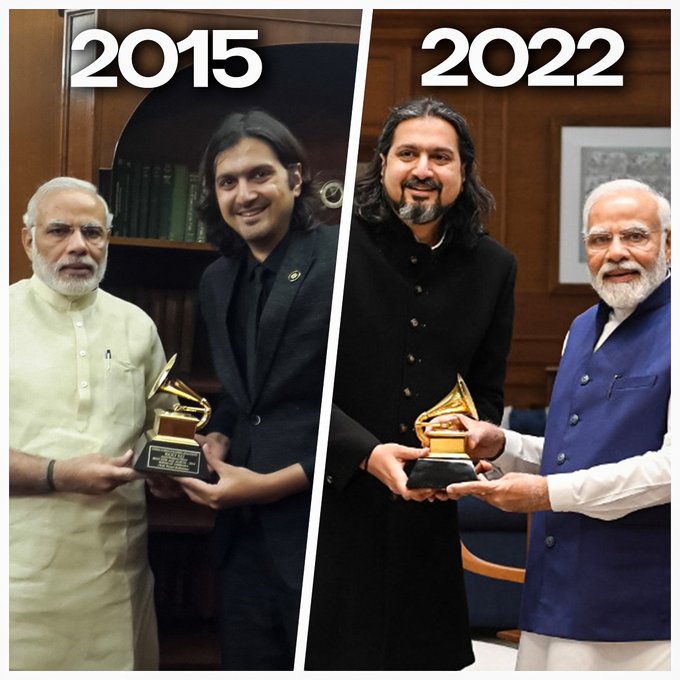 Musician Ricky Kej with Prime Minister Narendra Modi (Source: Twitter/Rickykej)