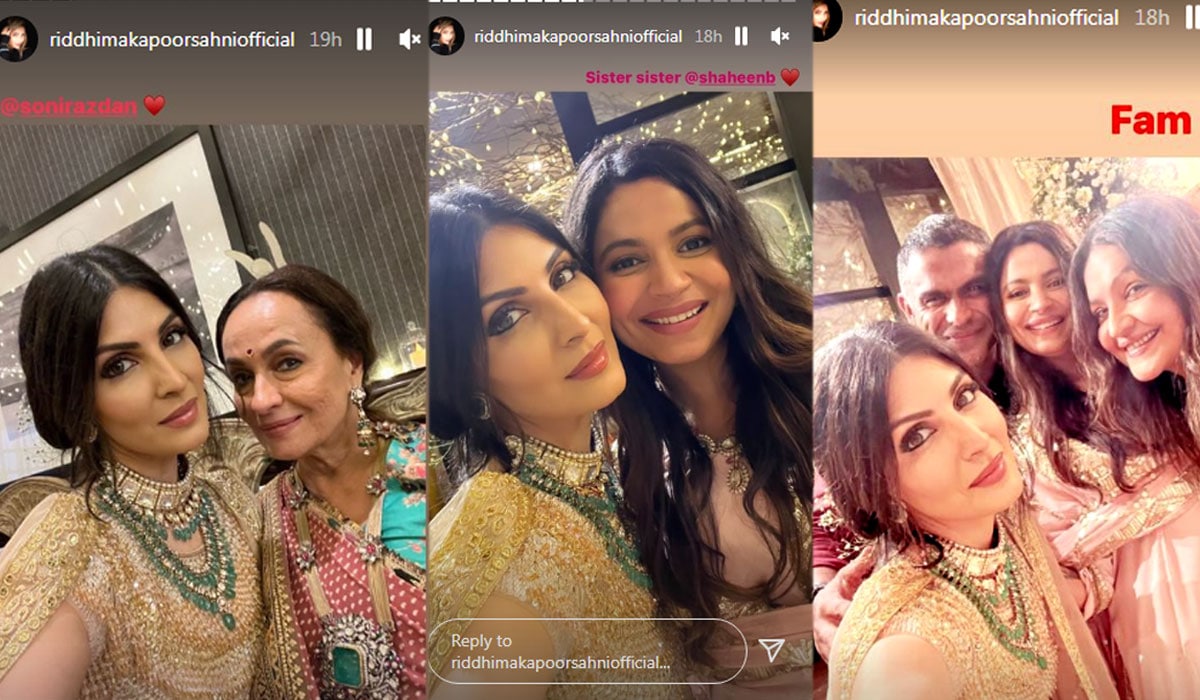 Riddhima Kapoor shared pictures with Alia's mom and siblings.&nbsp;