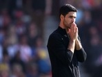 Arsenal manager Mikel Arteta reacts&nbsp;