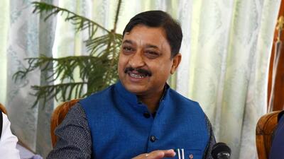 Himachal BJP chief Suresh Kashyap addressing the media during a press conference in Shimla on Saturday. (Deepak Sansta/HT) Himachal BJP chief Suresh Kashyap addressing the media during a press conference in Shimla on Saturday. (Deepak Sansta/HT)