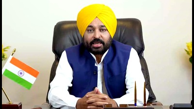 Punjab Chief Minister Bhagwant Mann addresses a press conference regarding the implementation of 300 units free Electricity Scheme from July 1st, in Chandigarh on Saturday. (ANI) Punjab Chief Minister Bhagwant Mann addresses a press conference regarding the implementation of 300 units free Electricity Scheme from July 1st, in Chandigarh on Saturday. (ANI)
