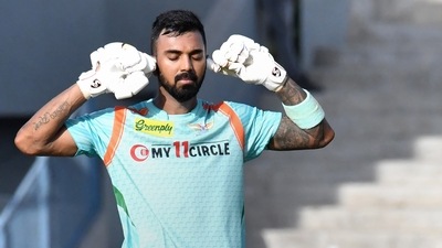 KL Rahul of Lucknow celebrates his century (PTI)