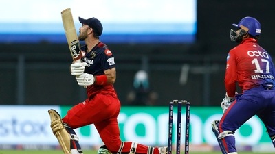 Mumbai: Glenn Maxwell of Royal Challengers Bangalore bats during the Indian Premier League 2022 cricket match between Delhi Capitals and Royal Challengers Bangalore, at the Wankhede Stadium, in Mumbai, Saturday, April 16, 2022. (Sportzpics/PTI Photo) (PTI04_16_2022_000269A) (PTI) Mumbai: Glenn Maxwell of Royal Challengers Bangalore bats during the Indian Premier League 2022 cricket match between Delhi Capitals and Royal Challengers Bangalore, at the Wankhede Stadium, in Mumbai, Saturday, April 16, 2022. (Sportzpics/PTI Photo) (PTI04_16_2022_000269A) (PTI)