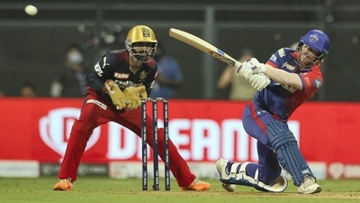 Mumbai: David Warner of Delhi Capitals plays a shot during the Indian Premier League 2022 cricket match between Delhi Capitals and Royal Challengers Bangalore, at the Wankhede Stadium, in Mumbai, Saturday, April 16, 2022. (Sportzpics/PTI Photo) (PTI04_16_2022_000308B) (PTI) Mumbai: David Warner of Delhi Capitals plays a shot during the Indian Premier League 2022 cricket match between Delhi Capitals and Royal Challengers Bangalore, at the Wankhede Stadium, in Mumbai, Saturday, April 16, 2022. (Sportzpics/PTI Photo) (PTI04_16_2022_000308B) (PTI)