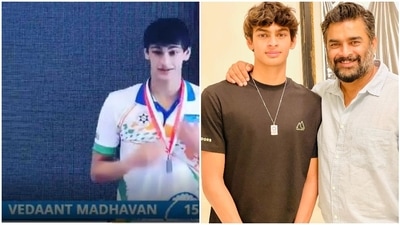 R Madhavan's son Vedaant Madhavan son the silver medal in Danish Open swimming.