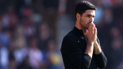 Arsenal manager Mikel Arteta reacts&nbsp; (REUTERS)