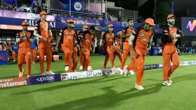 SRH players in action. (IPL)
