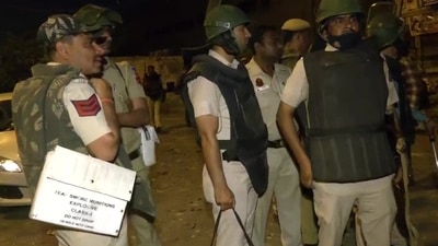 Heavy security deployed in Delhi's Jahangirpuri area after a clash between two groups. (ANI)