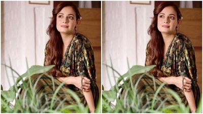 “Another beautiful maxi dress handcrafted and made sustainably by Punit Balana. Thank you, Punit, for your art and your heart,” Dia wrote a token of thanks for her designer. (Instagram/@diamirzaofficial)