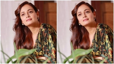 Styled by fashion stylist Theia Tekchandaney, Dia wore her tresses open with a side part as she posed for the pictures. (Instagram/@diamirzaofficial)