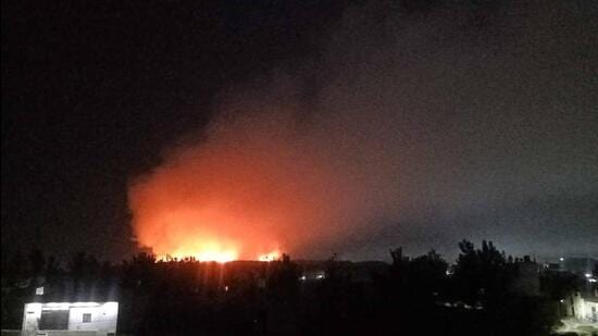 Ludhiana, India — April 16, 2022 : Fire broke out in a main dumping site of MC at Tajpur road in Ludhiana on Saturday, April 16, 2022. (Photo by Gurpreet Singh/Hindustan Times) (Representative Image/HT File)