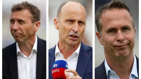 Mike Atheron, Nasser Hussain, Michael Vaughan Mike Atheron, Nasser Hussain, Michael Vaughan