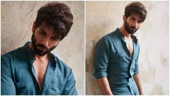 Shahid Kapoor is currently awaiting the release of his upcoming film Jersey. The film, also starring Mrunal Thakur in a pivotal role, is slated to release on April 22. Shahid has started the promotions of the film in full swing. Snippets of his promotion diaries often make their way on his Instagram profile in the form of cues of fashion. Shahid, for Saturday, chose blue as his colour.(Instagram/@shahidkapoor)