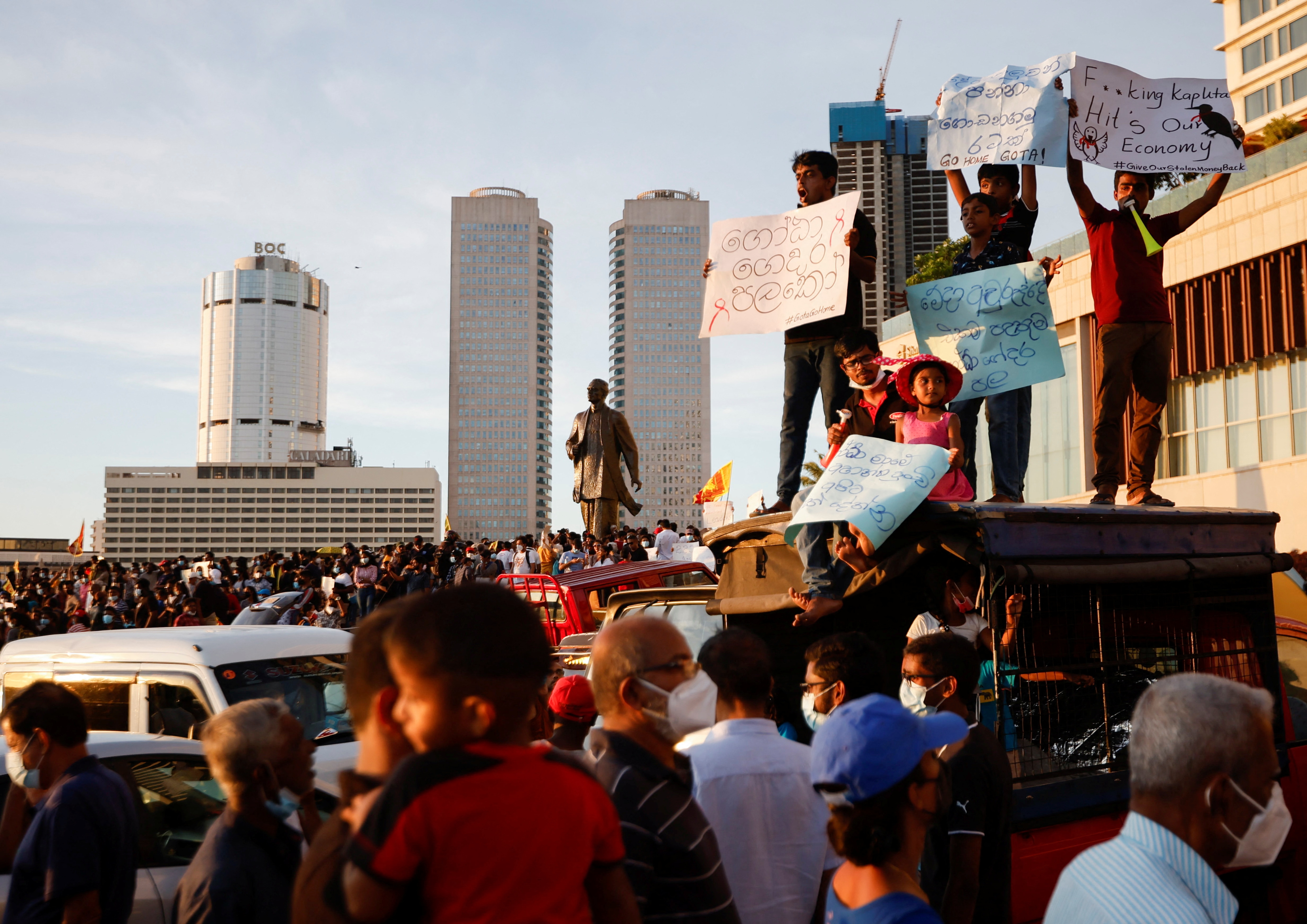 Protests near the Presidential Secretariat, amid the country's economic crisis, in Colombo, Sri Lanka (REUTERS)