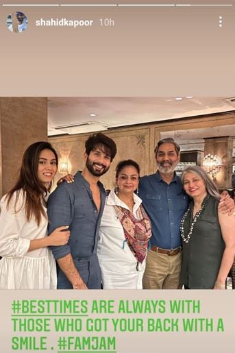 Shahid shared a picture as they posed for the camera.