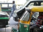 Hundreds of auto, taxi and cab drivers staged a protest at the Delhi Secretariat recently demanding subsidy on CNG prices. ((HT file photo/ representational image)) Hundreds of auto, taxi and cab drivers staged a protest at the Delhi Secretariat recently demanding subsidy on CNG prices. ((HT file photo/ representational image))