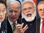 Leaders of Quad member countries: Japan PM Fumio Kishida, US President Joe Biden, Prime Minister Narendra Modi and Australian PM Scott Morrison. Leaders of Quad member countries: Japan PM Fumio Kishida, US President Joe Biden, Prime Minister Narendra Modi and Australian PM Scott Morrison.