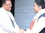Ripun Bora (left) with Abhishek Banerjee (Twitter/Abhishek Banerjee)