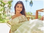 Pooja Hegde is an absolute fashionista. The actor keeps slaying fashion goals like a pro with every post she makes on her Instagram profile. From festive attires to casual outfits, Pooja knows how to wear an ensemble and make it look good. A day back, Pooja shared yet another set of pictures and dropped major cues of fashion for festive mornings.(Instagram/@hegdepooja)