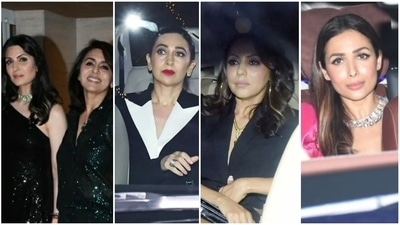 Neetu Kapoor, Riddhima Kapoor Sahni, Gauri Khan, Malaika Arora at Alia Bhatt and Ranbir Kapoor's wedding party.