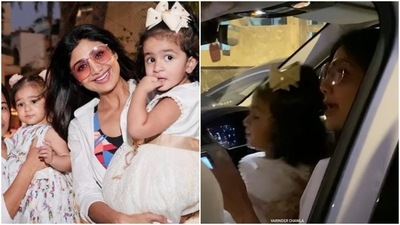 Shilpa Shetty yelled at a fan who tried to get inside her car in a bid to get a pic with her daughter Samisha. Shilpa Shetty yelled at a fan who tried to get inside her car in a bid to get a pic with her daughter Samisha.