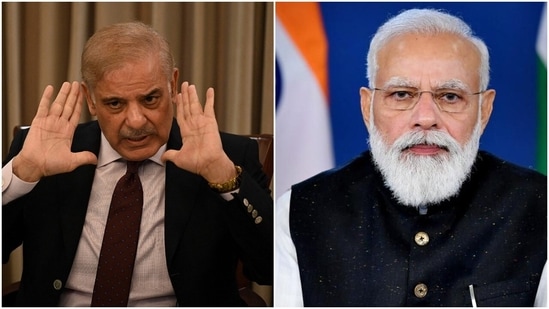 Pakistan prime minister Shehbaz Sharif and PM Narendra Modi.(PTI)