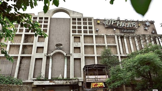 A view of the Uphaar cinema’s property at Green Park in New Delhi, India. (Sanchit Khanna / HT Photo/ File)