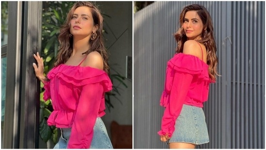 Aamna Sharif is in a spree of sharing her summer looks on her Instagram profile. Be it a casual look in denims or decking up for a weekend party in a stylist top and a pair of shorts, Aamna is gearing up for summer in the most fashionable way possible. A day back, Aamna shared yet another set of pictures of herself taking on the day in a summer attire and it is making fashion lovers scurry to take notes.(Instagram/@aamnasharifofficial)