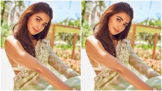 Pooja accessorised her look for the day in pearl studded bracelet and earrings from the shelves of Auerth.(Instagram/@hegdepooja)