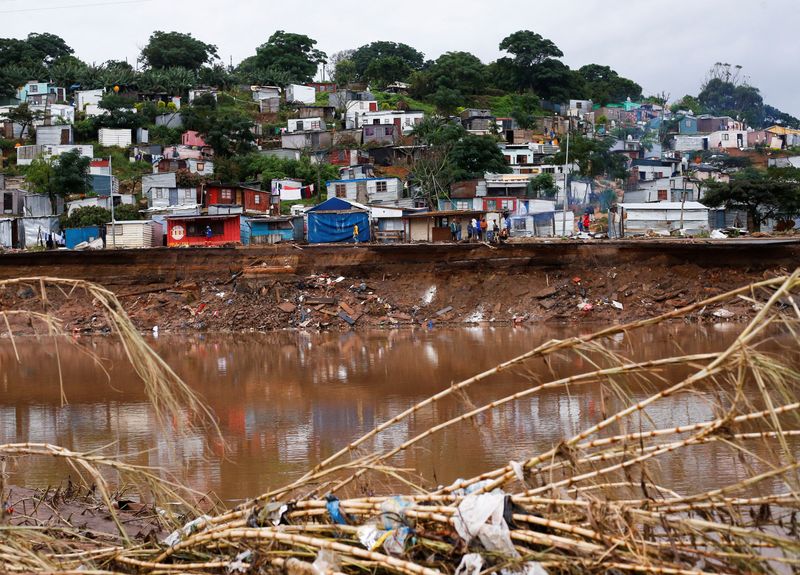 A view shows the destruction caused by flooding in Umlazi near Durban, South Africa. (Reuters)